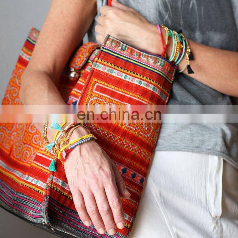 Custom promotional gift leisure fashionable tassel bracelet stone charm bracelet