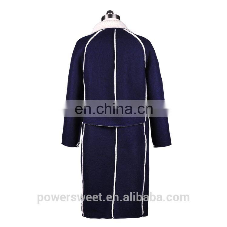European Style Women Winter Long Lamb Wool Coat