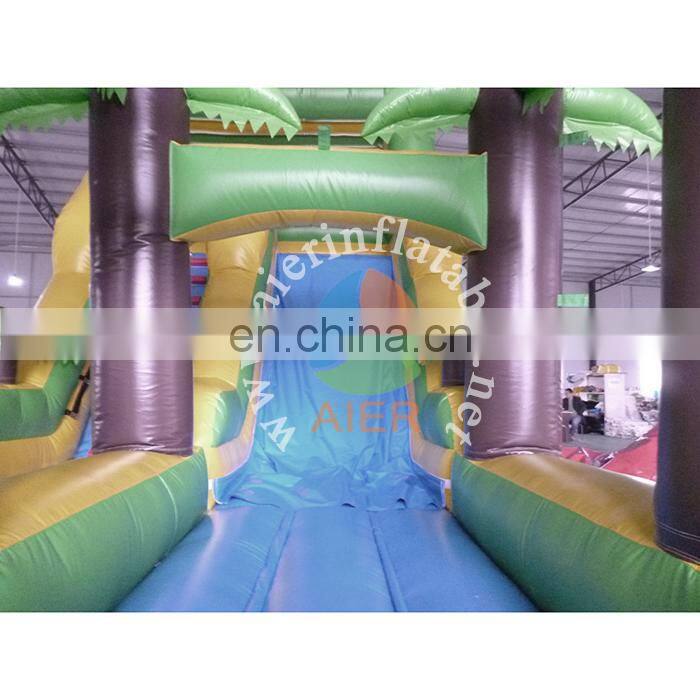 2017 newest green coconut tree slide / dry inflatable slide wholesale price slide zip lock plastic bag