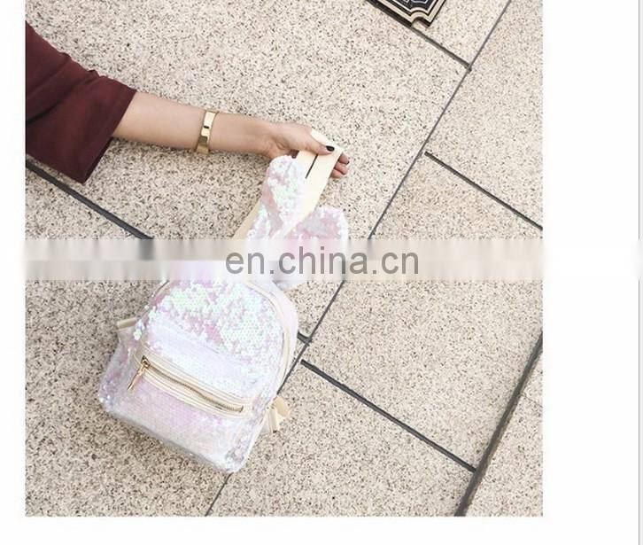Fashion personality cool rabbit ears sequins backpack