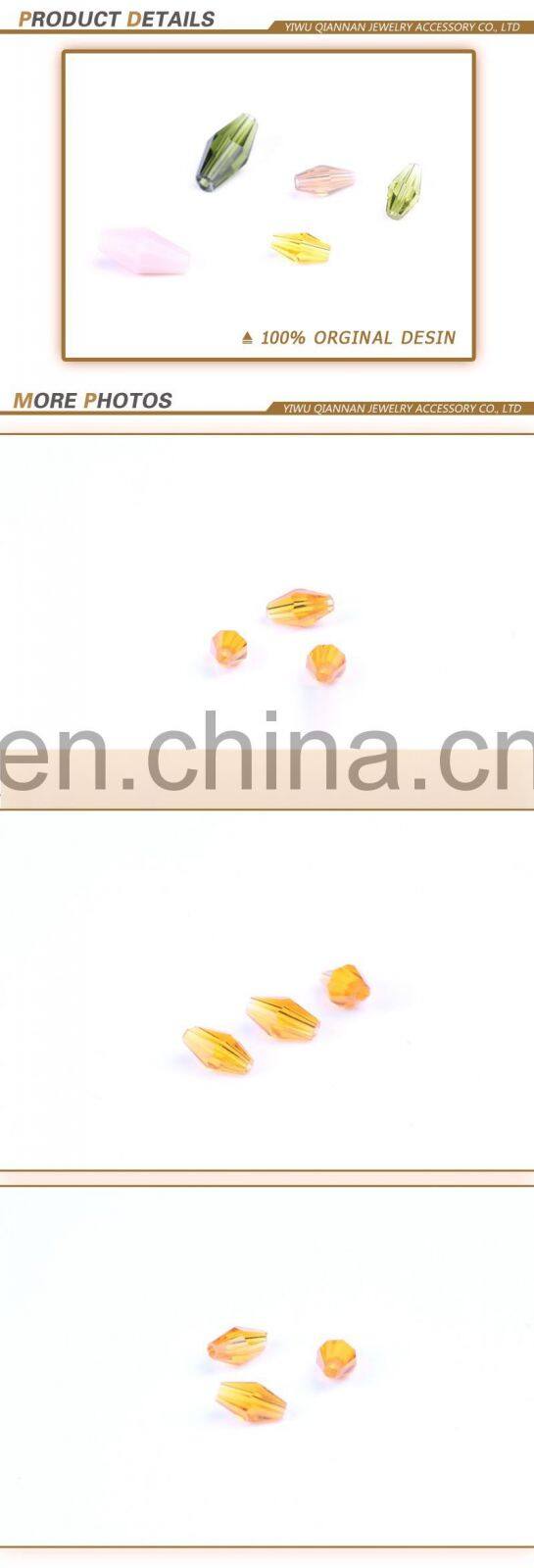 Pujiang wholesale high grade artificial crystal transparent bicone beads with high quality orange 3*6 mm beads for jewelry