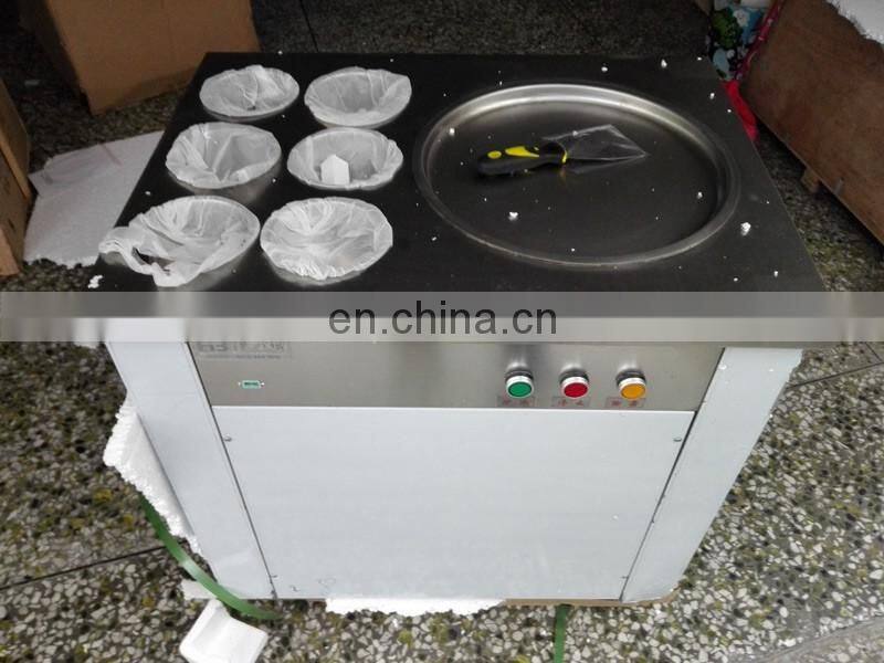 Flat Pan Frozen Yogurt Real Fruits Fry Ice Cream Machine