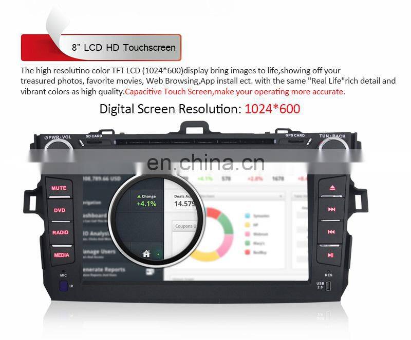 Hot sale 8 inch special capacitive touch screen car Radio GPS Navigation Built-in GPS