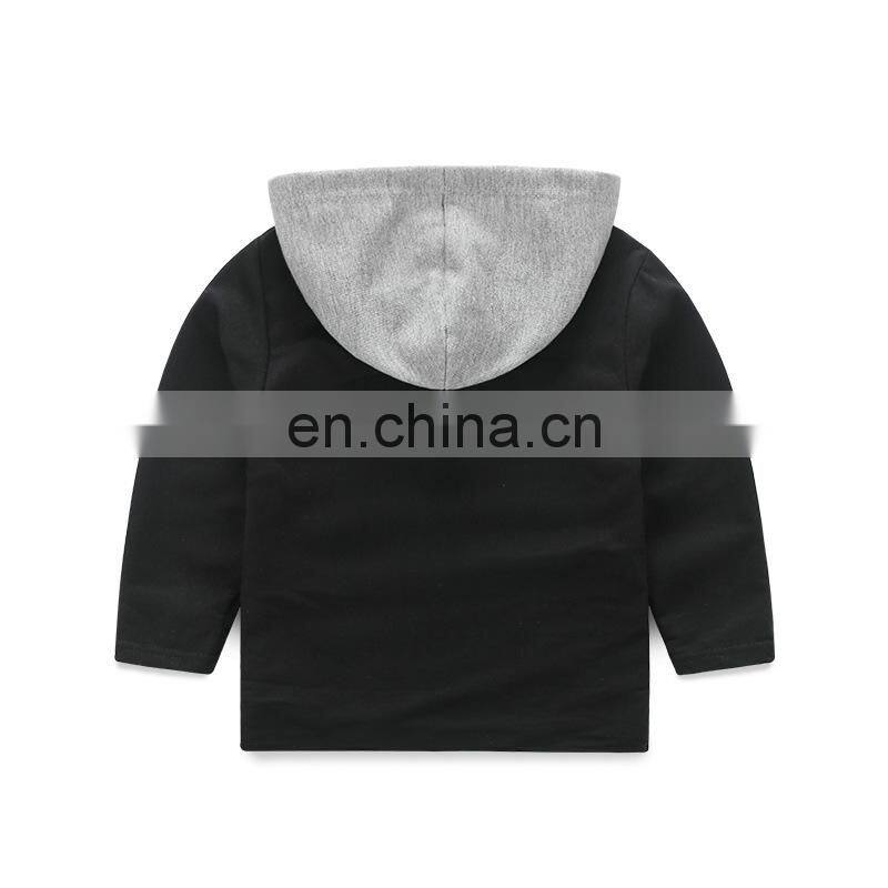 Autumn Baby Boy Set Contrast Color Hoodie Tops And Solid Color Trousers Dinosaur Printed Kids Boy Clothes Sets