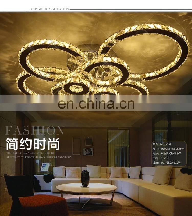 LED ring crystal living room lamp light luxury ceiling lamp simple modern creative luxury lamps
