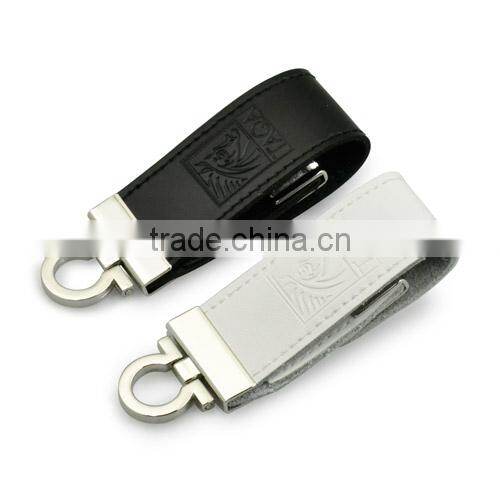 leather usb in different color with press printing 16gb