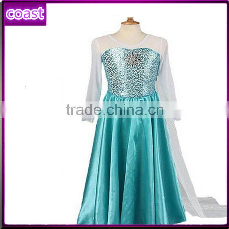 Newest cartoon characters Anna Elsa Princess fancy Dress costume child d dress dress design