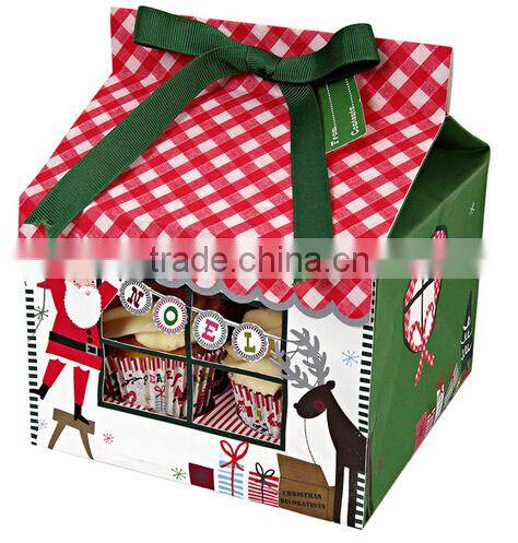 Window Clear Plastic Decorative Christmas Box For Gift Packaging