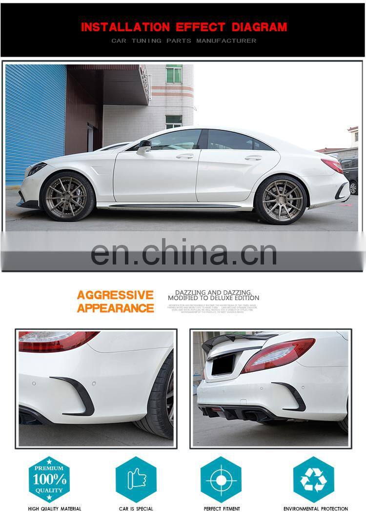 Carbon fiber W218 Rear Bumper Vents Trim for Mercedes Benz CLS400 CLS500 CLS550 CLS63 AMG 15-17