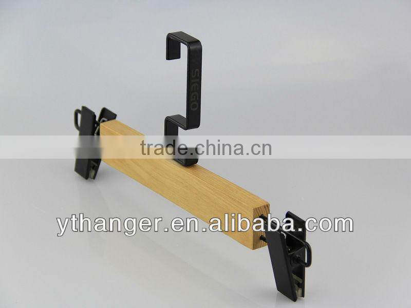 WL02 natural pants hanger wooden deluxe pants hangers