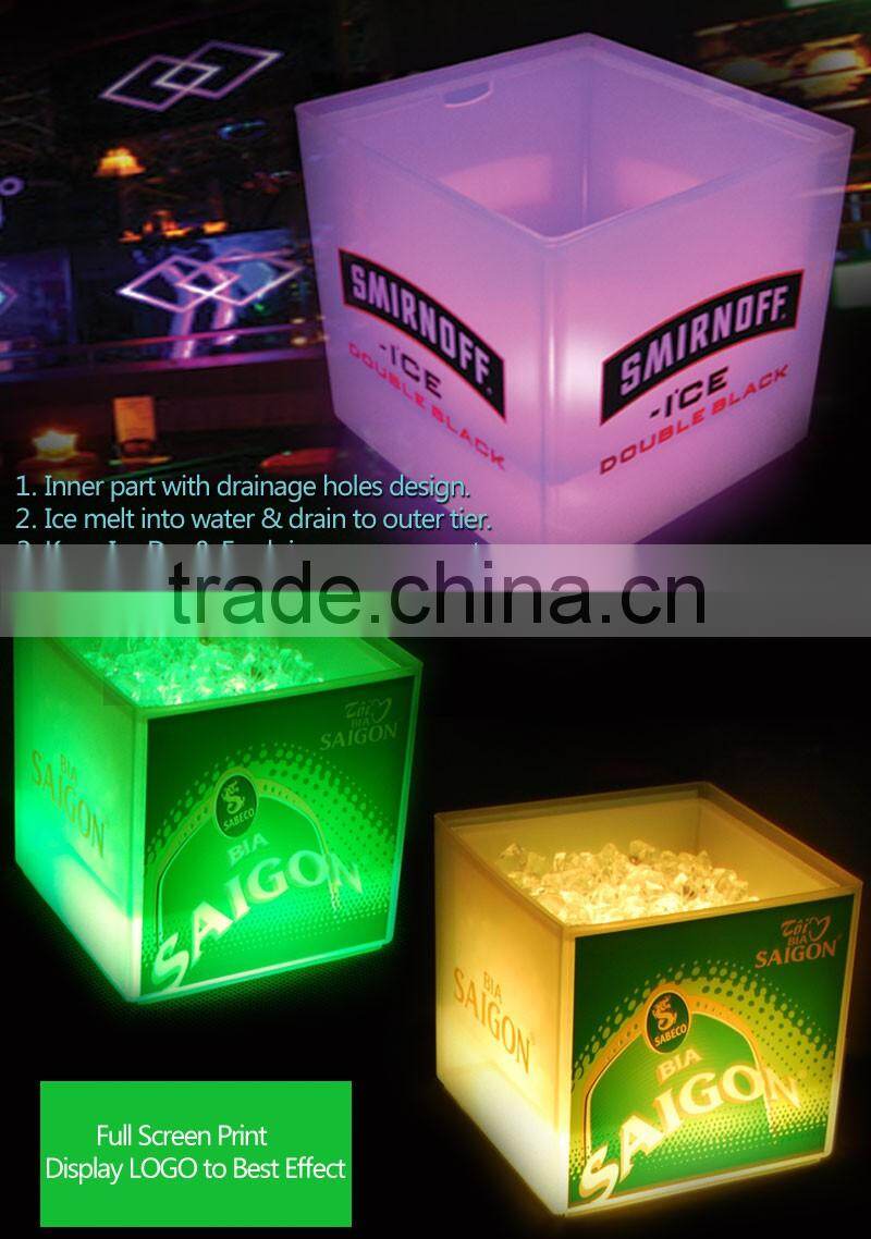 Factory directly wholesale led lighting belvedere vodka bottle ice bucket