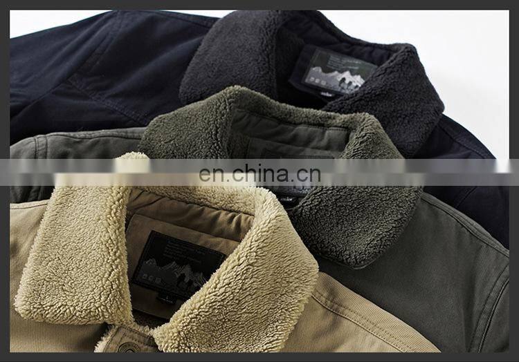 Wholesale custom men's winter plus velvet casual fashion jacket jacket men's cotton coat men's loose cashmere plus velvet jacket