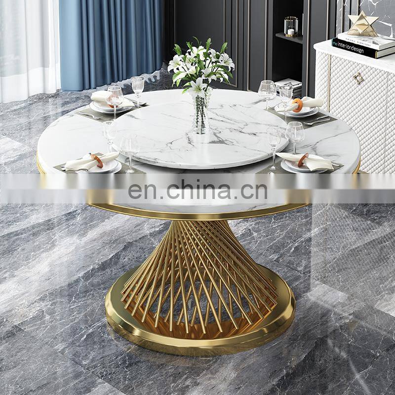 modern style round marble dinning table set dining room furniture