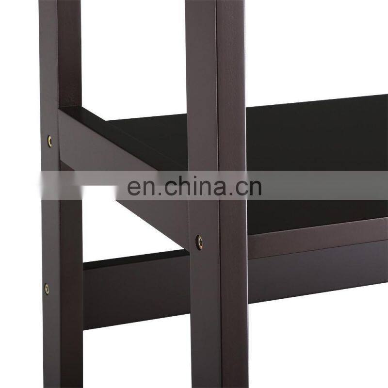 5-Tier A Frame Wood Ladder Bookshelf Multifunctional Storage Rack Display, Dark Espresso