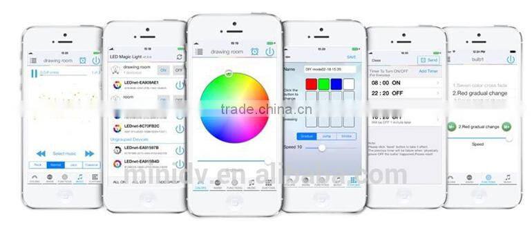 16 Million Multiple Colorful Smart Lighting 7W RGBW WiFi LED Bulb with Built-in WIFI Module for Connecting WIFI Router Directly