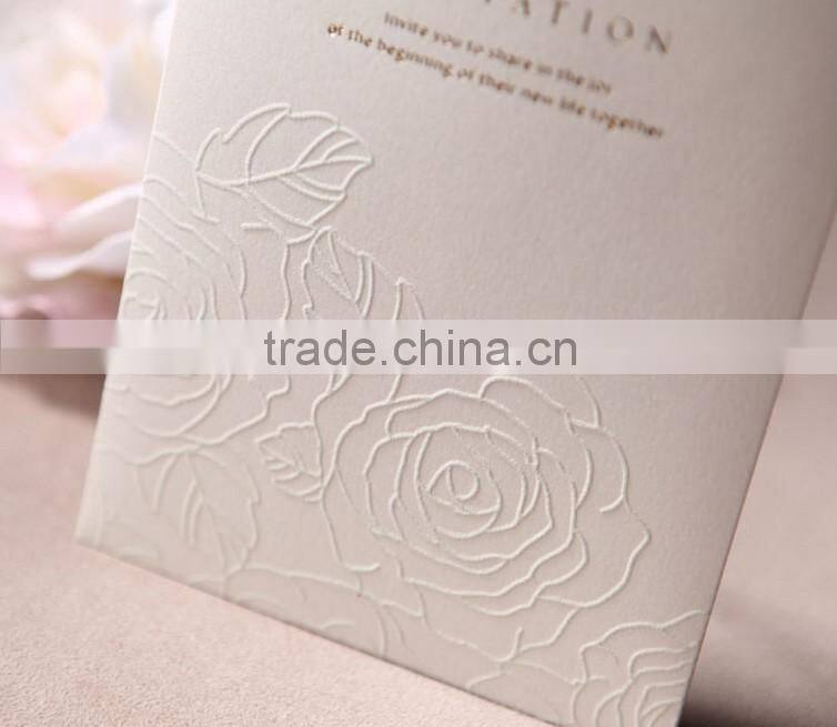 Traditional China Style Emboss Wedding Invitation Card Designs