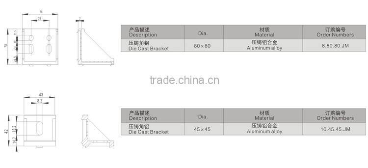 Jinli China Franchise Aluminum Bracket Heavy Duty Angle Brackets 4040