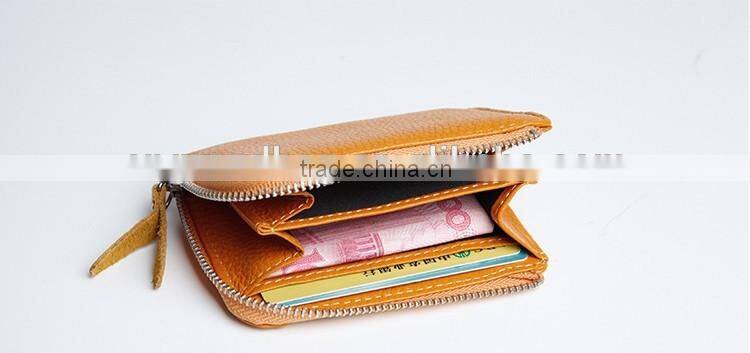 2016 pebbled leather mini card holder wallet with front card slot for women for men