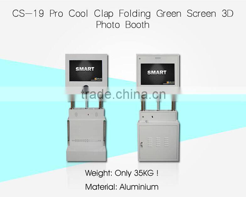 Movable and foldable digital photo booth cabinet