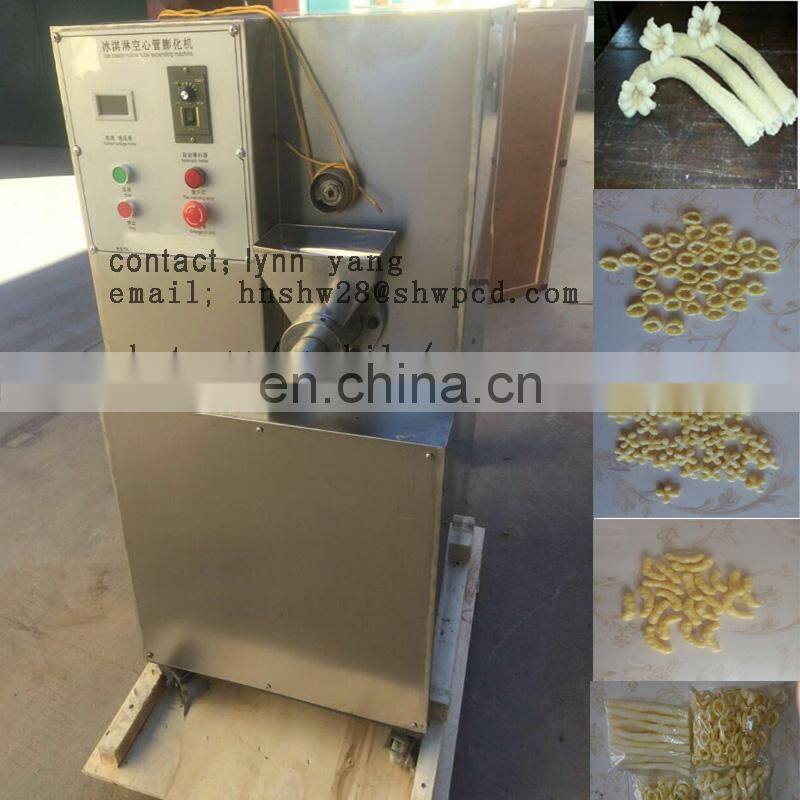 puffed corn snacks making machine hollow tube J shape corn snack extruder