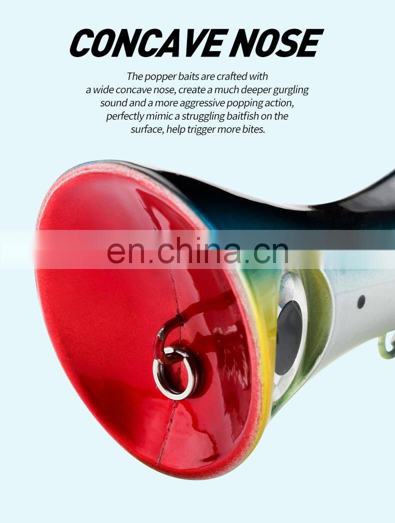 JOHNCOO 95mm 31g Topwater Big Popper Hard Fishing Lures for Sea