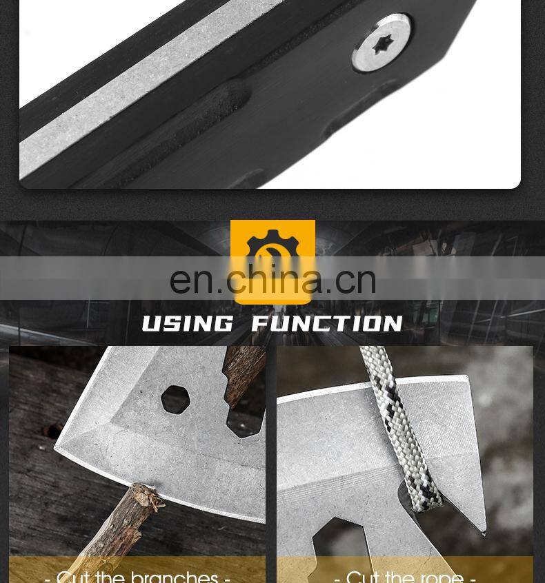 Field multi-tool axe knife high quality tactical axe solid wood handle with hexagonal hook rope factory direct sales