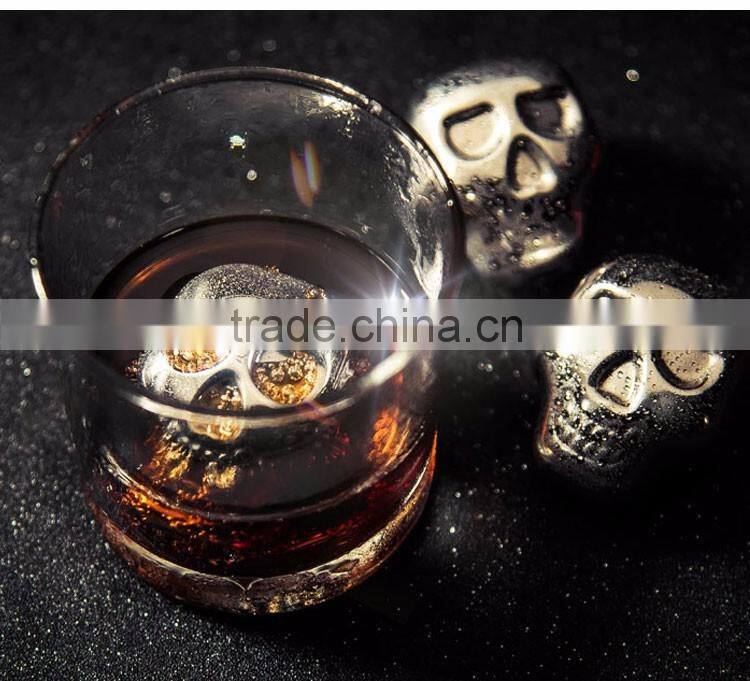 The NEWEST skull shaped Stainless Steel Ice Cube, Whisky Stone