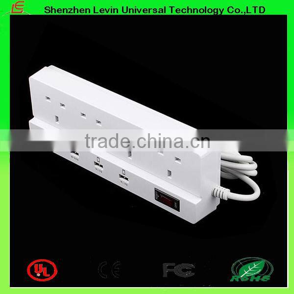 China Factory CE Cheap Extension Multi 4 Ways 4 USB Charge UK Multi Socket