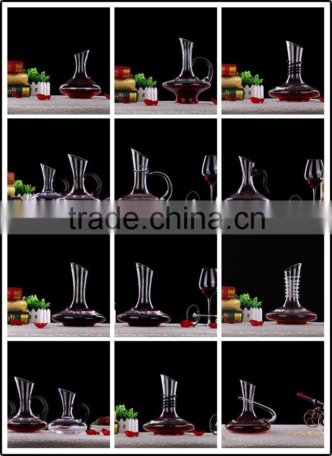Shaped clear glass decanter 1500ml crystal heat-resistant glass bottle/hand blown glass decanter