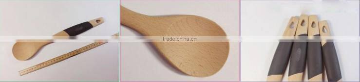 Useful 4-piece Wood Spatula with Silicone Handle Wood Kitchen Utensils Set