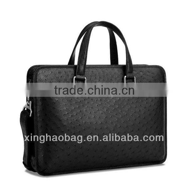 Hot sell 2014 ostrich leather men's office bag