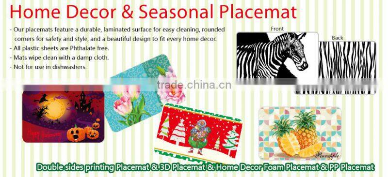 New Popular Customized Plastic vinyl christmas placemats