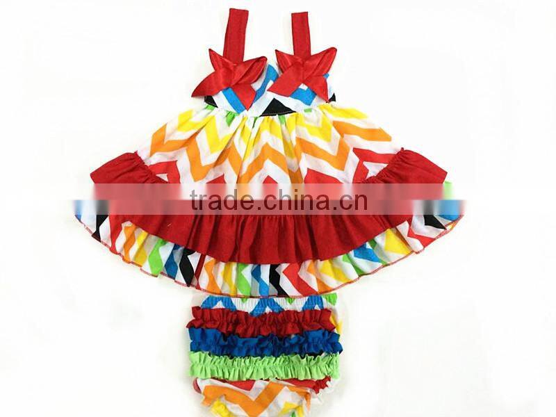 Fashion style baby swing high quality kids cotton swing set pretty design swing top bloomer set