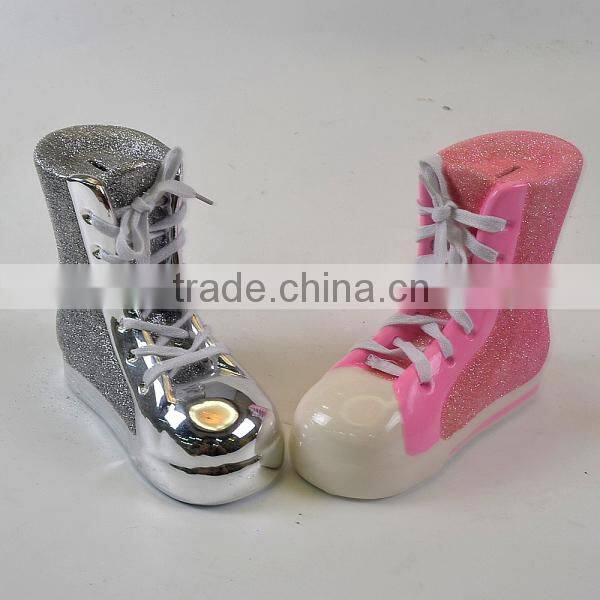 DIY cute ceramic bank white shoes