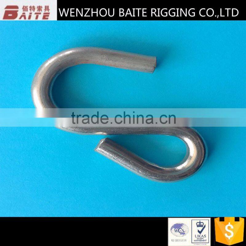6MM S Meta Hook Zinc Plated S-Shaped Spring Hook Rigging Hardware In China