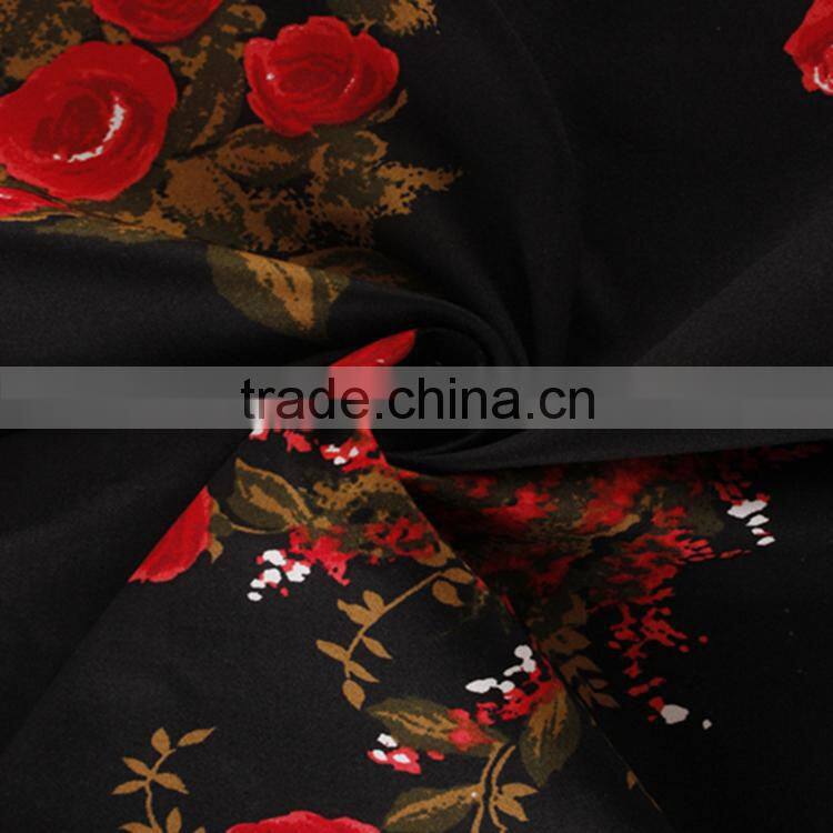 100 cotton fabric printed red roses design fabric textile for shirt