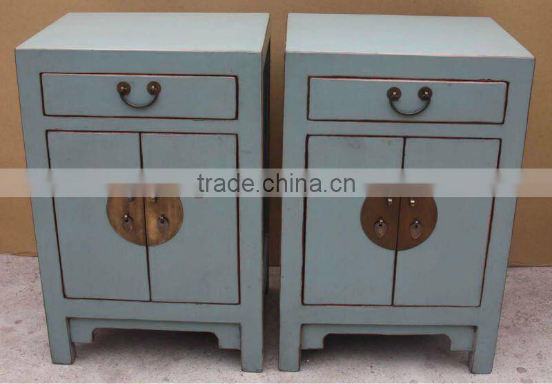 Chinese Antique red bedside corner cabinet