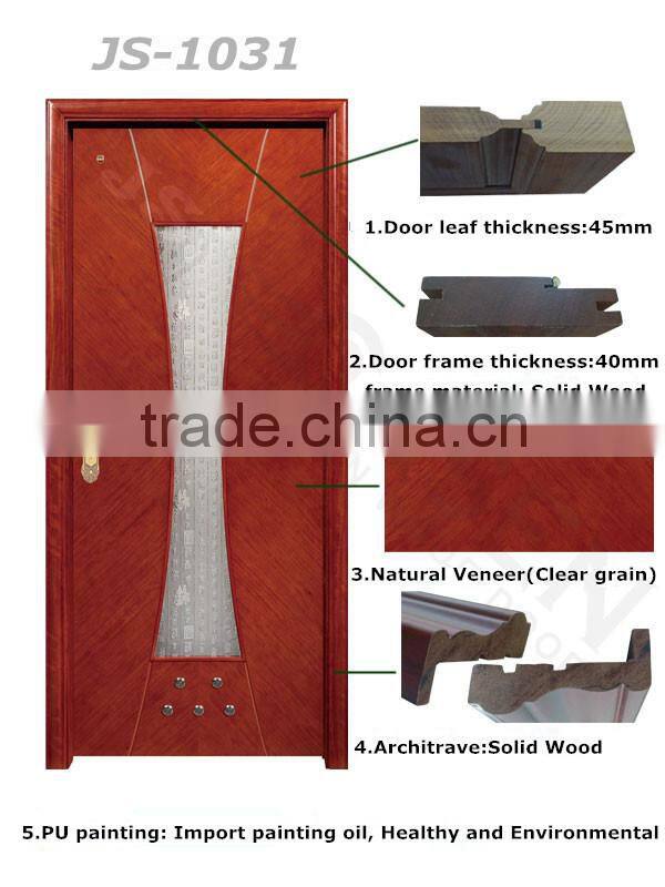 china supplier new fashion design interior frosted shatterproof glass bathroom door for home decoration