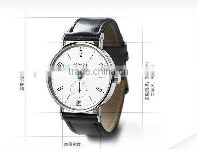 316L stainless steel case sapphire crystal quartz movement small dial second hand 100% genuine leather vogue watch