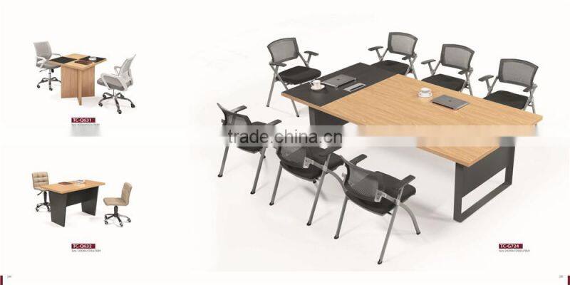 Excellent aluminum conference table with MDF and steel frame
