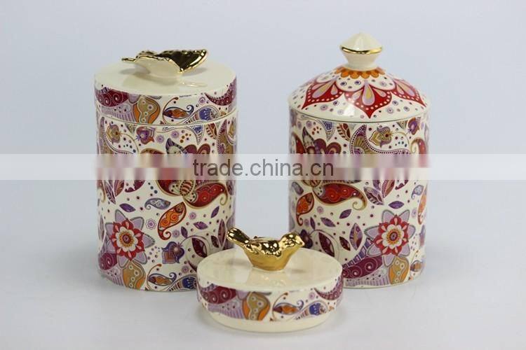 Luxury scented soy wax candle in ceramc jar