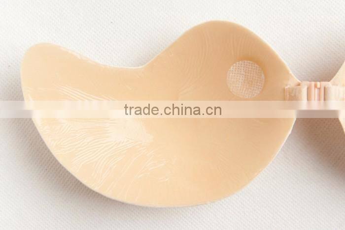 OEM Hot Nude Sexy Silicone Invisible Strapless Backless Quarter Cup Bra