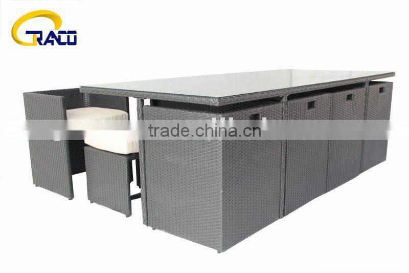 Granco KAL116 hot sale wicker rattan 8 seaters dining set furniture