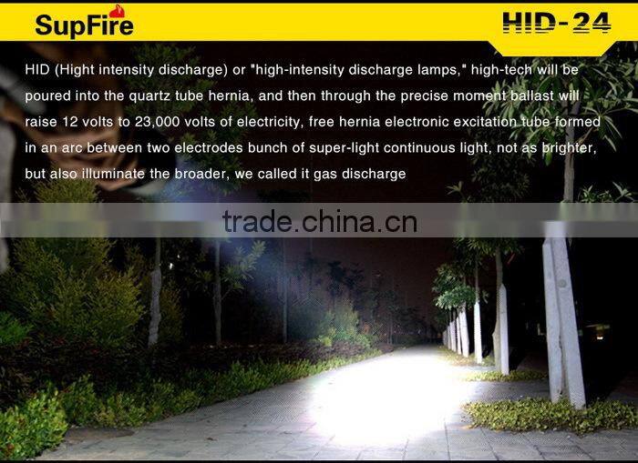 Supfire smart size powerful Xenon hunting LED Flashlight HID 24w