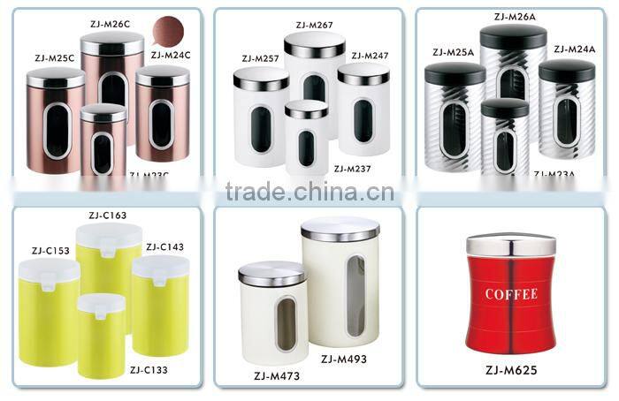 stainless steel kitchen storage set bread bin & canister