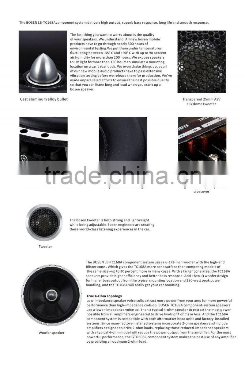 New arrival brand new 6.5" speaker for car with peak power 380W super bass speaker