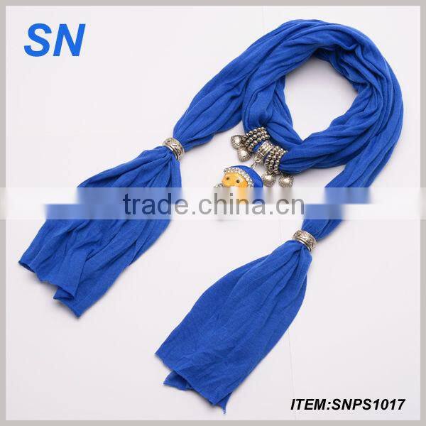 Multi color hand made rainbow color cross pendant jewelry scarf