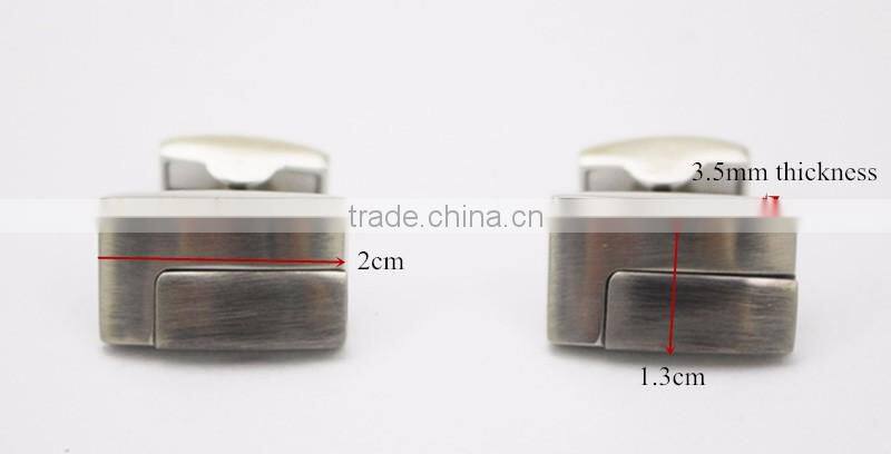 Patched Silver Rectangle Metal Cuff Links From Shenzhen