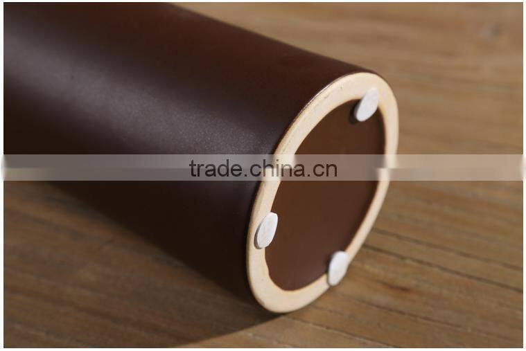 Chocolate color desk tall cylinder vases from jingdezhen factory