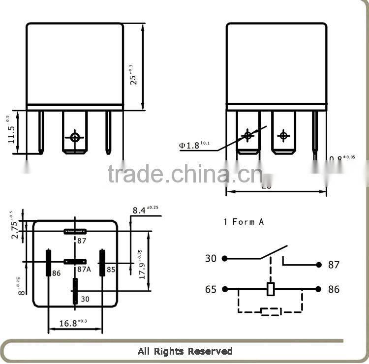 Copper terminals waterproof automotive relay, automotive power relay, 12v 40a automotive relay